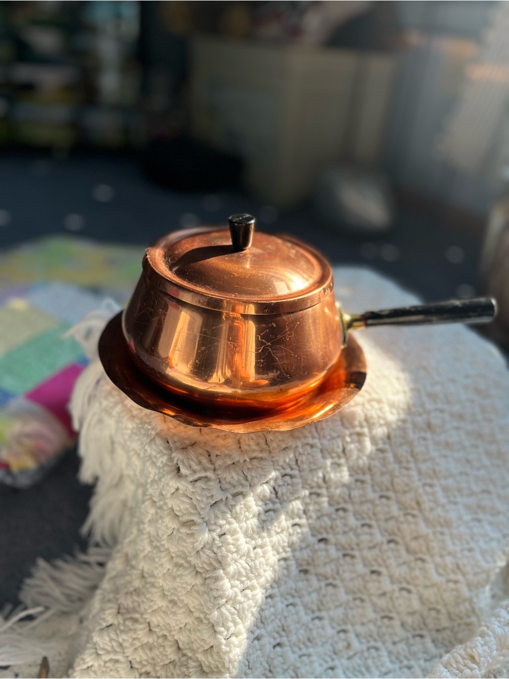 Copper Saucepan with Lid - Copper Finish